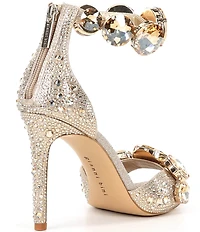 Gianni Bini Oaklynn Rhinestone Embellished Jewel Ornament Ankle Cuff Dress Sandals