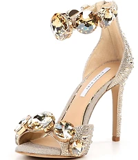 Gianni Bini Oaklynn Rhinestone Embellished Jewel Ornament Ankle Cuff Dress Sandals