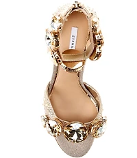 Gianni Bini Oaklynn Rhinestone Embellished Jewel Ornament Ankle Cuff Dress Sandals