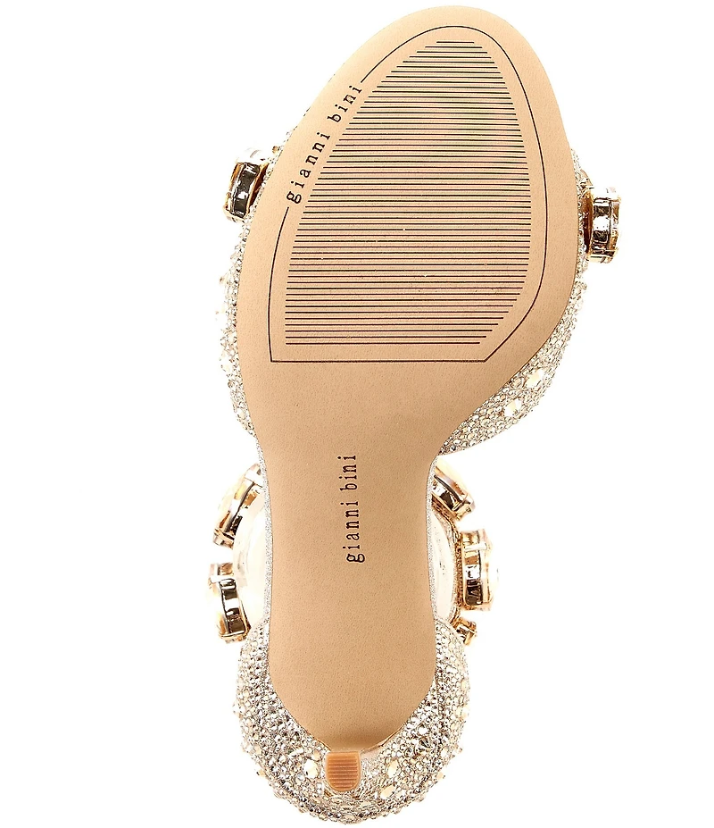 Gianni Bini Oaklynn Rhinestone Embellished Jewel Ornament Ankle Cuff Dress Sandals