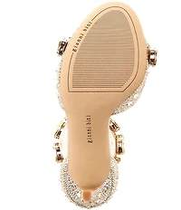 Gianni Bini Oaklynn Rhinestone Embellished Jewel Ornament Ankle Cuff Dress Sandals
