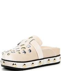 Gianni Bini Oddie Velvet Studded Platform Clogs