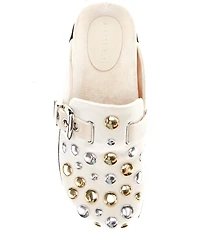 Gianni Bini Oddie Velvet Studded Platform Clogs