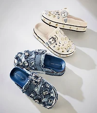 Gianni Bini Oddie Velvet Studded Platform Clogs
