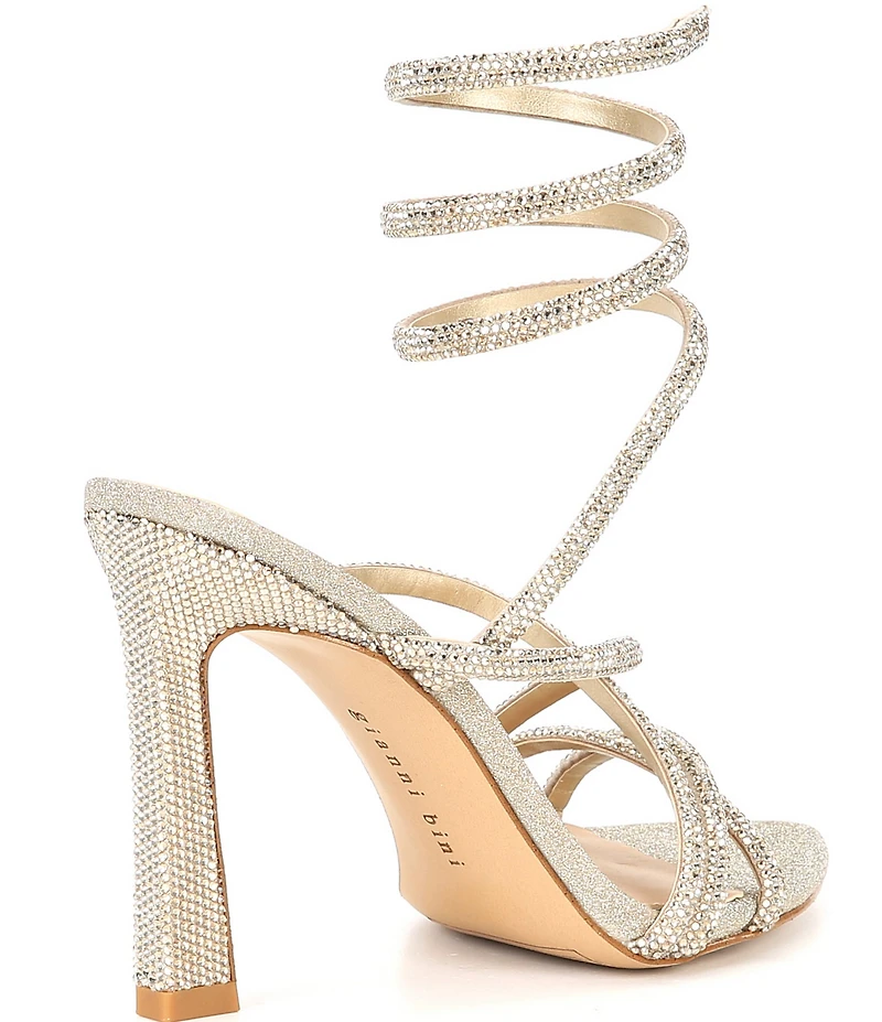 Gianni Bini Odellia Rhinestone Embellished Ankle Wrap Strappy Dress Sandals