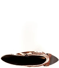 Gianni Bini Okeke Two Cow Print Haircalf Knee High Open Toe Stiletto Dress Sandals