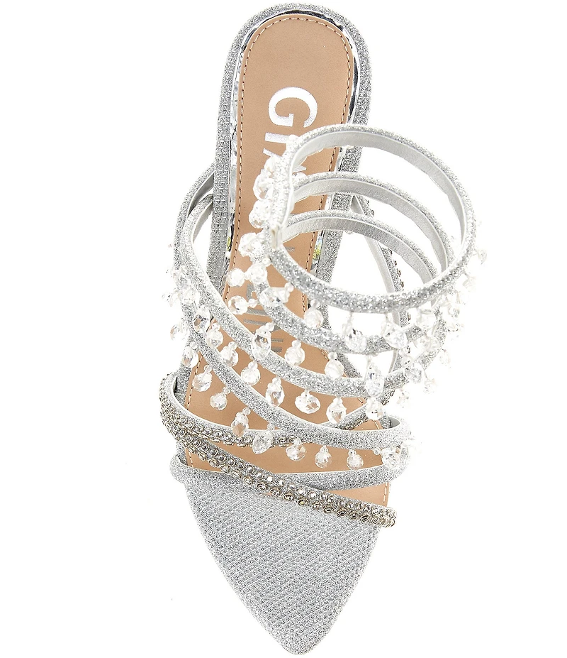 Gianni Bini Olandrea Chandelier Beaded Ankle Wrap Dress Sandals