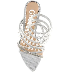Gianni Bini Olandrea Chandelier Beaded Ankle Wrap Dress Sandals