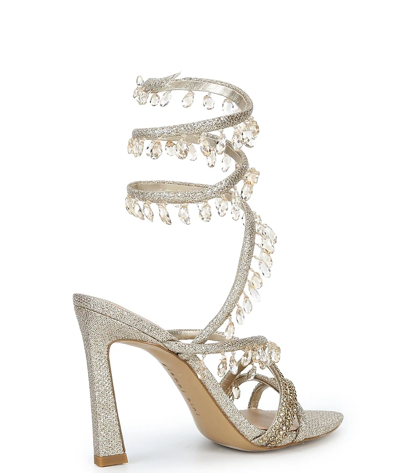 Gianni Bini Olandrea Chandelier Beaded Ankle Wrap Dress Sandals