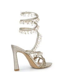 Gianni Bini Olandrea Chandelier Beaded Ankle Wrap Dress Sandals