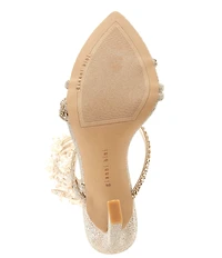 Gianni Bini Olandrea Chandelier Beaded Ankle Wrap Dress Sandals