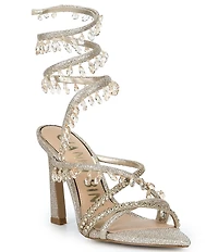 Gianni Bini Olandrea Chandelier Beaded Ankle Wrap Dress Sandals