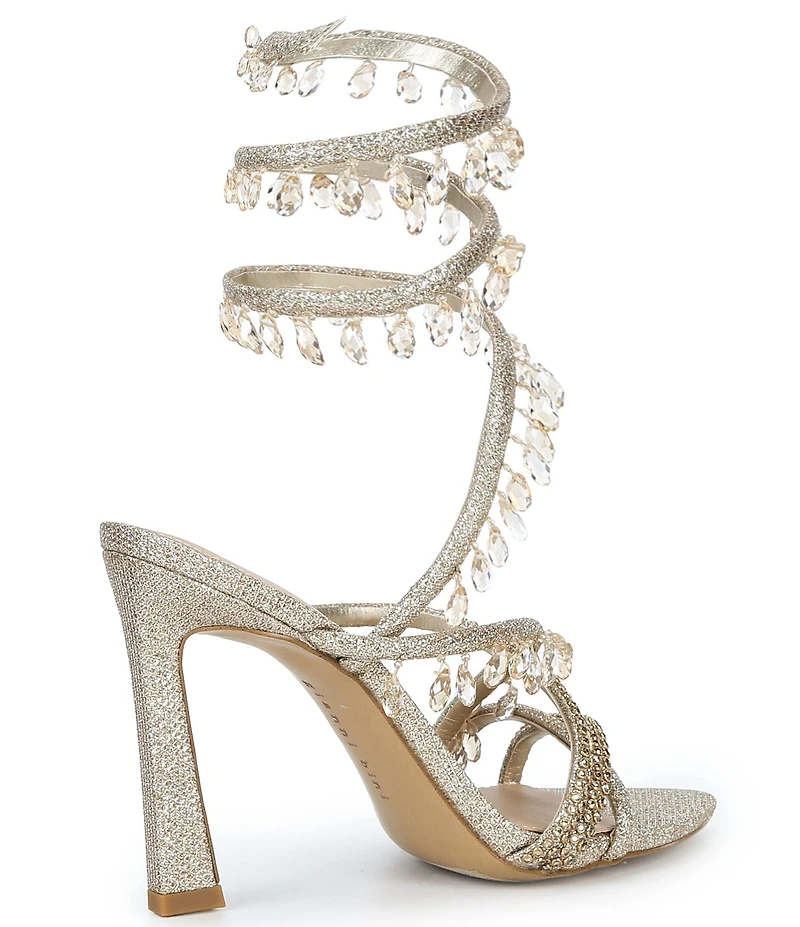 Gianni Bini Olandrea Chandelier Beaded Ankle Wrap Dress Sandals