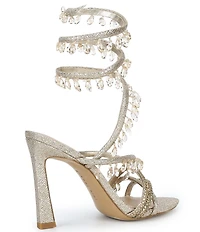 Gianni Bini Olandrea Chandelier Beaded Ankle Wrap Dress Sandals
