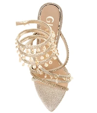 Gianni Bini Olandrea Chandelier Beaded Ankle Wrap Dress Sandals