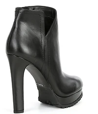 Gianni Bini Omarrah Leather Lug Sole Platform Booties