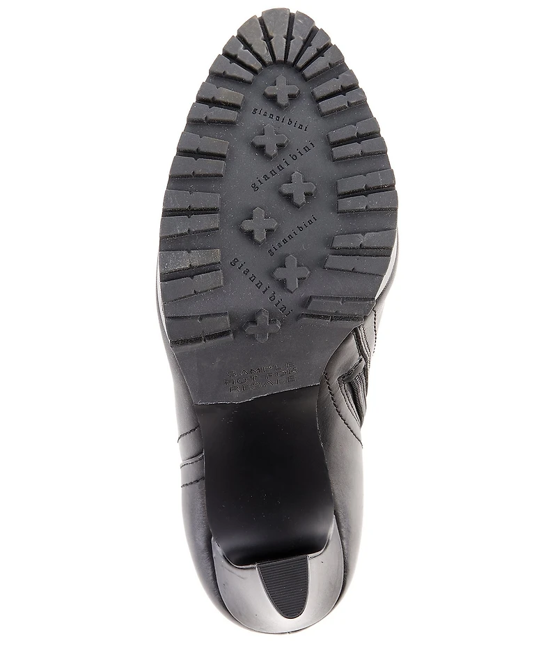 Gianni Bini Omarrah Leather Lug Sole Platform Booties
