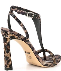 Gianni Bini OrahTwo Rhinestone Leopard T-Strap Dress Sandals