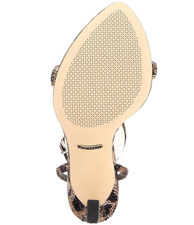 Gianni Bini OrahTwo Rhinestone Leopard T-Strap Dress Sandals