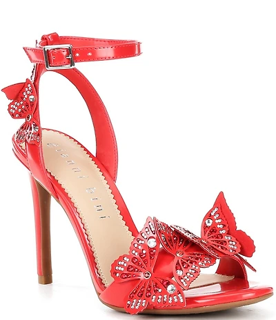 Gianni Bini Orlenna Patent Butterfly Ornamented Dress Sandals