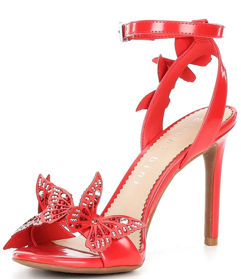 Gianni Bini Orlenna Patent Butterfly Ornamented Dress Sandals