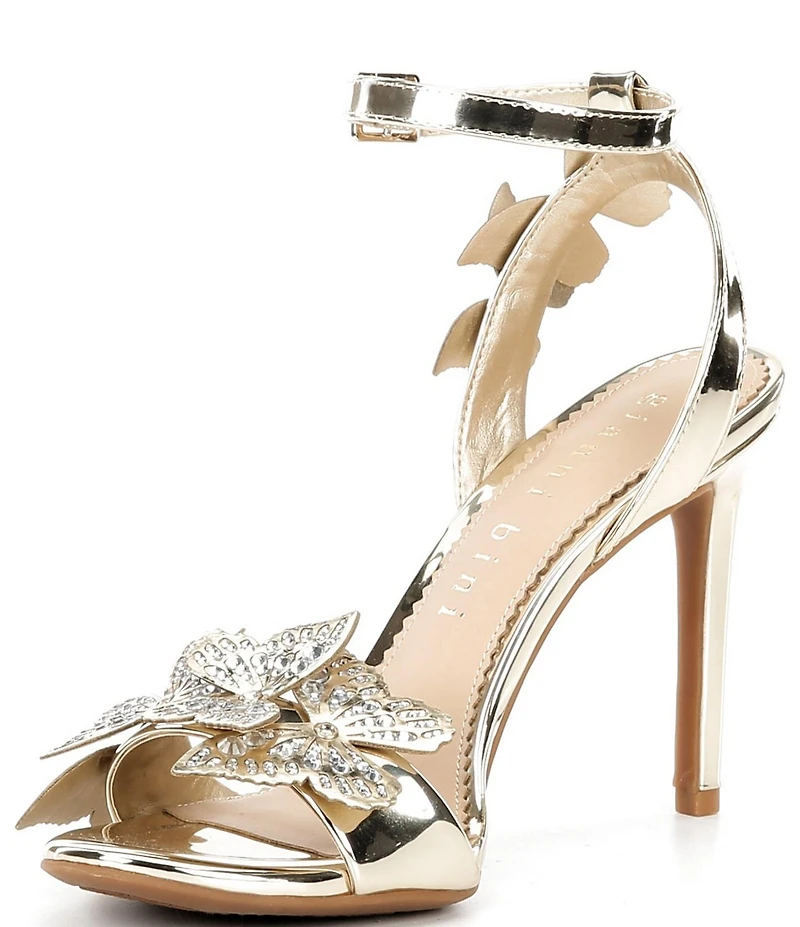 Gianni Bini Orlenna Patent Butterfly Ornamented Dress Sandals