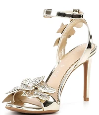 Gianni Bini Orlenna Patent Butterfly Ornamented Dress Sandals