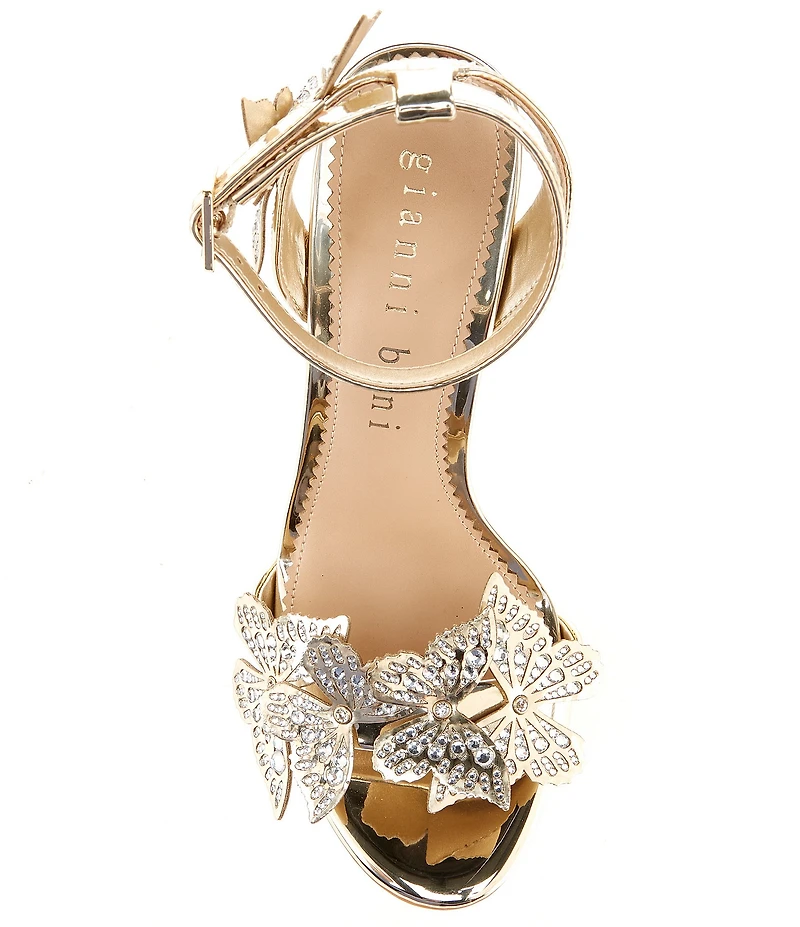 Gianni Bini Orlenna Patent Butterfly Ornamented Dress Sandals