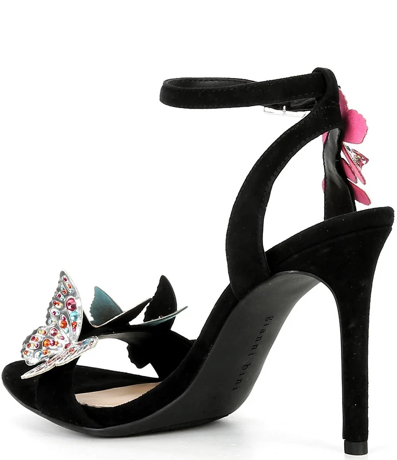 Gianni Bini Orlenna Suede Butterfly Ornamented Dress Sandals