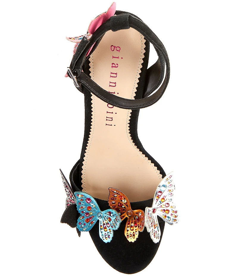 Gianni Bini Orlenna Suede Butterfly Ornamented Dress Sandals