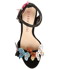 Gianni Bini Orlenna Suede Butterfly Ornamented Dress Sandals
