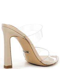 Gianni Bini Oshie Clear Banded Pointed Toe Dress Slide Sandals