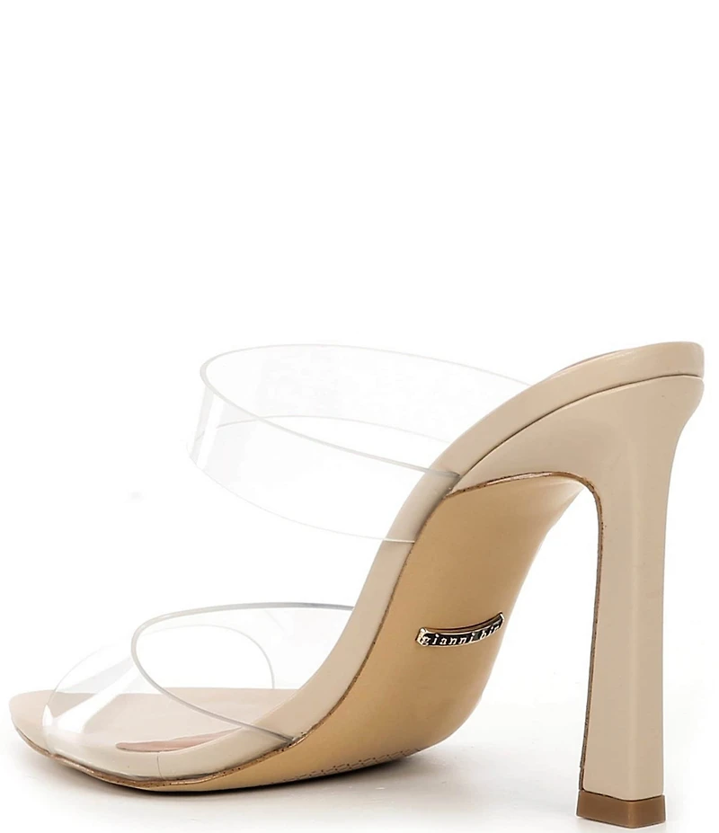 Gianni Bini Oshie Clear Banded Pointed Toe Dress Slide Sandals