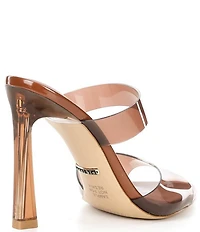 Gianni Bini Oshie Clear Banded Patent Pointed Toe Dress Slide Sandals