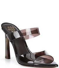Gianni Bini Oshie Clear Banded Patent Pointed Toe Dress Slide Sandals