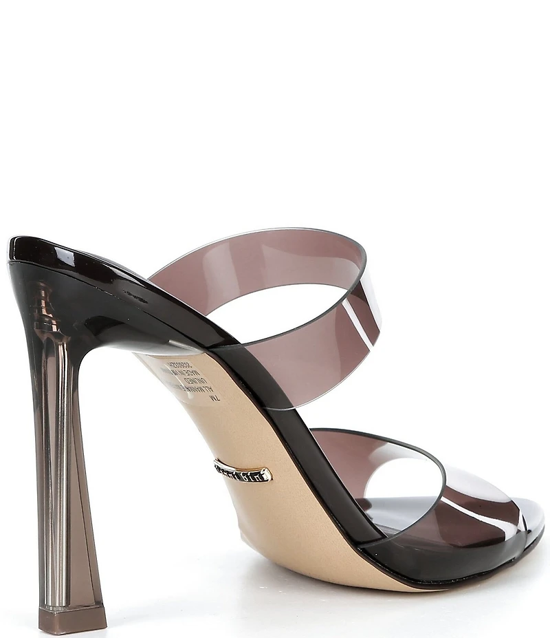 Gianni Bini Oshie Clear Banded Patent Pointed Toe Dress Slide Sandals