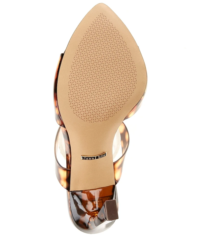 Gianni Bini Oshie Tortoise Print Pointed Toe Dress Slide Sandals