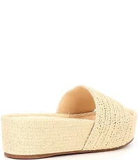 Gianni Bini Owens Raffia Platform Slide Sandals