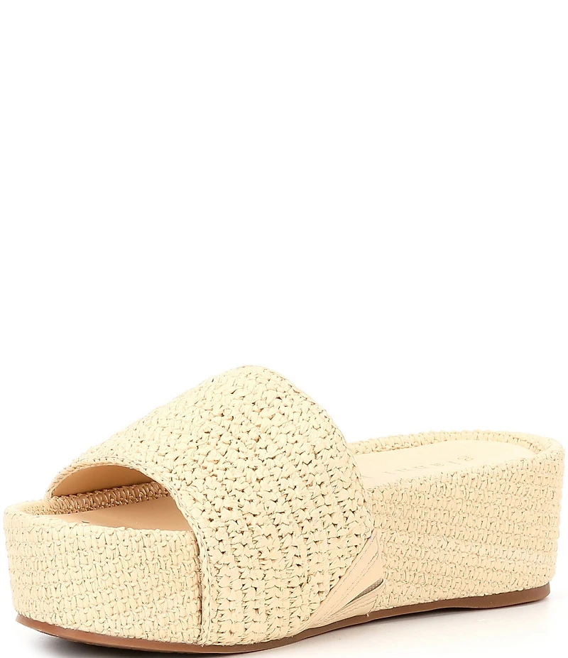 Gianni Bini Owens Raffia Platform Slide Sandals