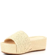 Gianni Bini Owens Raffia Platform Slide Sandals