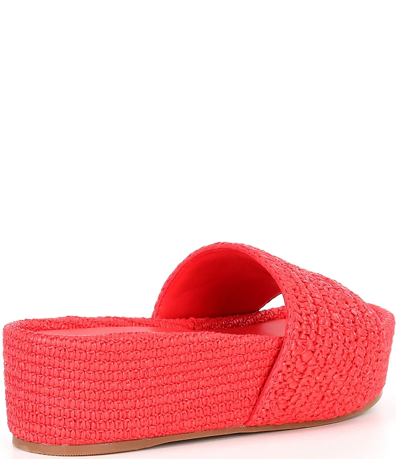 Gianni Bini Owens Raffia Platform Slide Sandals