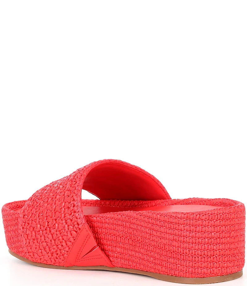 Gianni Bini Owens Raffia Platform Slide Sandals