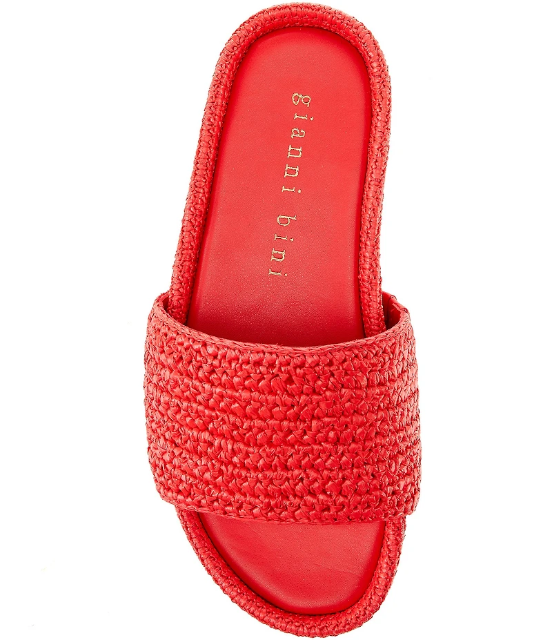 Gianni Bini Owens Raffia Platform Slide Sandals