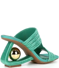 Gianni Bini Pate Jute Ball Ornamented Hardware Architectural Wedge Slide Sandals