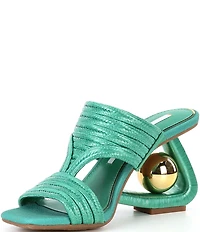 Gianni Bini Pate Jute Ball Ornamented Hardware Architectural Wedge Slide Sandals