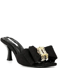 Gianni Bini Peeka Rhinestone Keyhole Ornament Bow Dress Slide Sandals