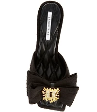 Gianni Bini Peeka Rhinestone Keyhole Ornament Bow Dress Slide Sandals