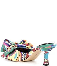 Gianni Bini Peeka Multi Print Eye Ornament Bow Dress Slide Sandals
