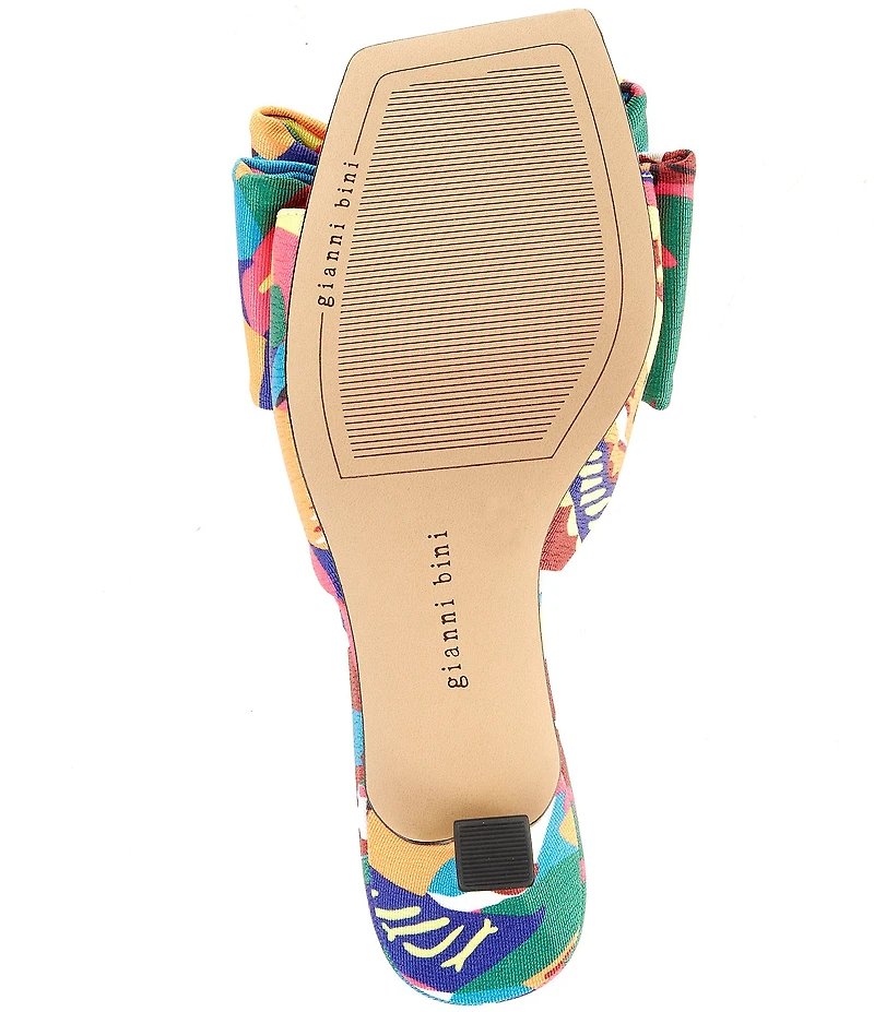 Gianni Bini Peeka Multi Print Eye Ornament Bow Dress Slide Sandals