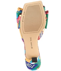 Gianni Bini Peeka Multi Print Eye Ornament Bow Dress Slide Sandals